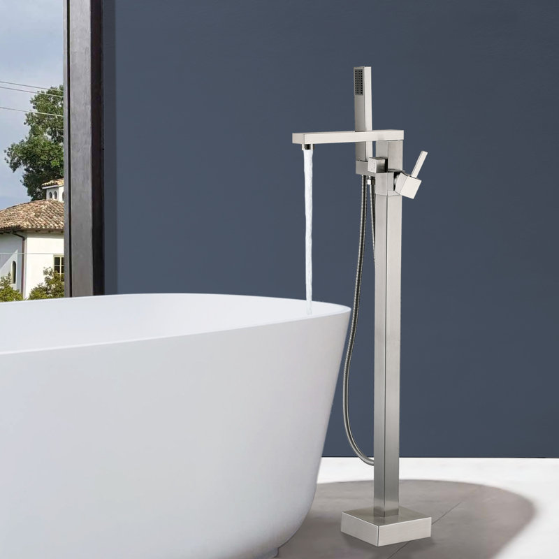 Bathroom Freestanding Tub Filler, Brushed Nickel
