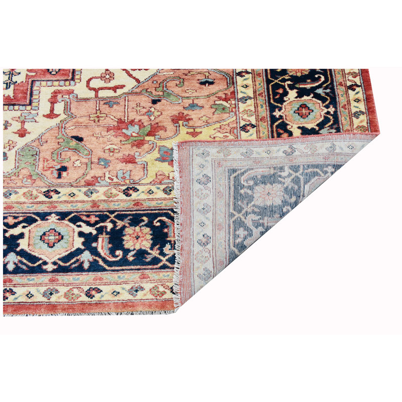 Tapis rectangulaire en laine noué à la main, Rectangle 10 pi x 14 pi