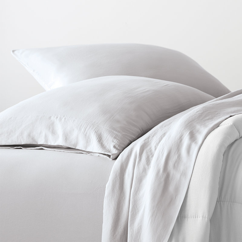 HOME Collection 100% Cotton Standard - Set of 2, Standard, Light Gray