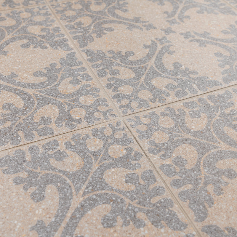 Farnese Molise 11.5" x 11.5" Porcelain Patterned Wall & Floor Tile, Cream