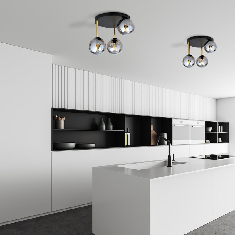 Wobna 3 - Light Geometric Chandelier, Black, Grey