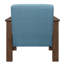 Fauteuil d'appoint en tissu bleu, chaise de meuble de soutien en bois massif au fini noyer, tissu texturé-236354688