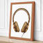Brown Headphones Study Minimalist 1 Piece Wrapped Canvas Wall Art-276272836-276272844