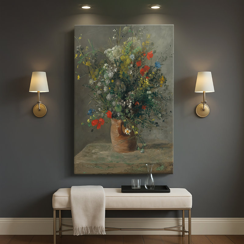 Fleurs dans un vase - toile tendue par Pierre-Auguste Renoir, 32 x 48