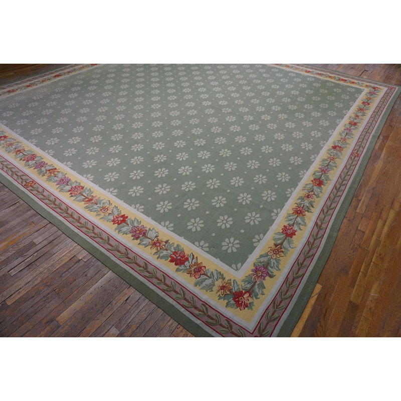 Vintage Large Size French European Aubusson Design Chinese Rug