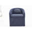1 ensemble de fauteuils en velours, pour table de salle à manger, avec coussin de dossier et roues universelles, bleu-1891418532