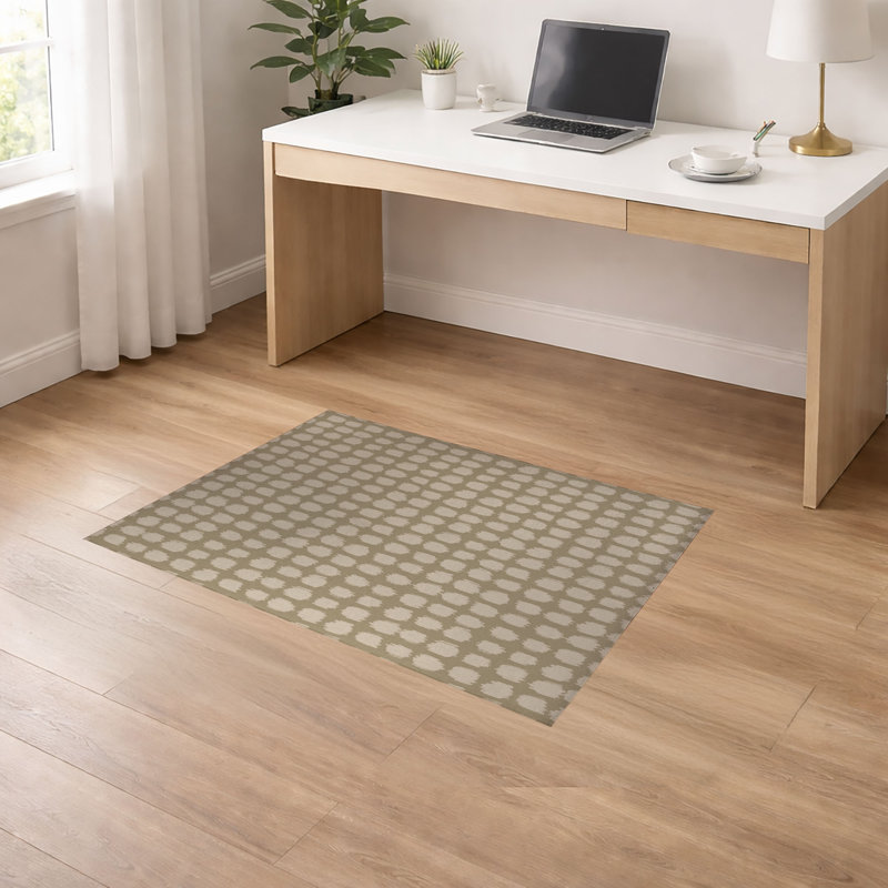 Tapis de bureau léger à pois, Naturel, L 36 po x P 60 po