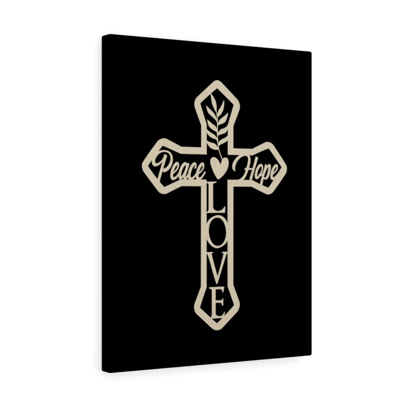 Peace Love Hope - Wrapped Canvas Print, 36cm H x 28cm W