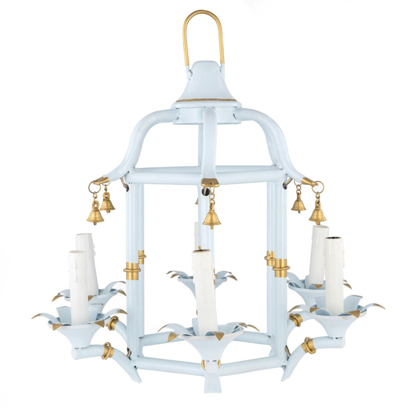 4 - Light Chandelier, Pale Blue