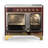 Majestic III Series 40 Inch Induction Range with 6 Induction Elements in Burgundy (Brass Trim)-124828936-124828929
