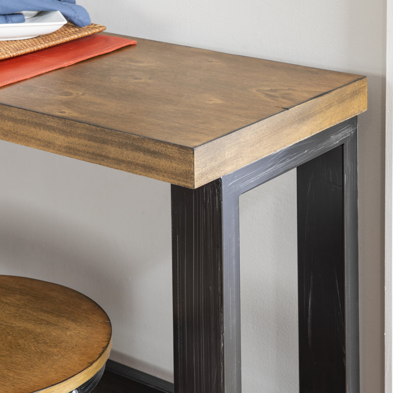 Ensemble bistro et tabouret 4 personnes Kerome, Brun