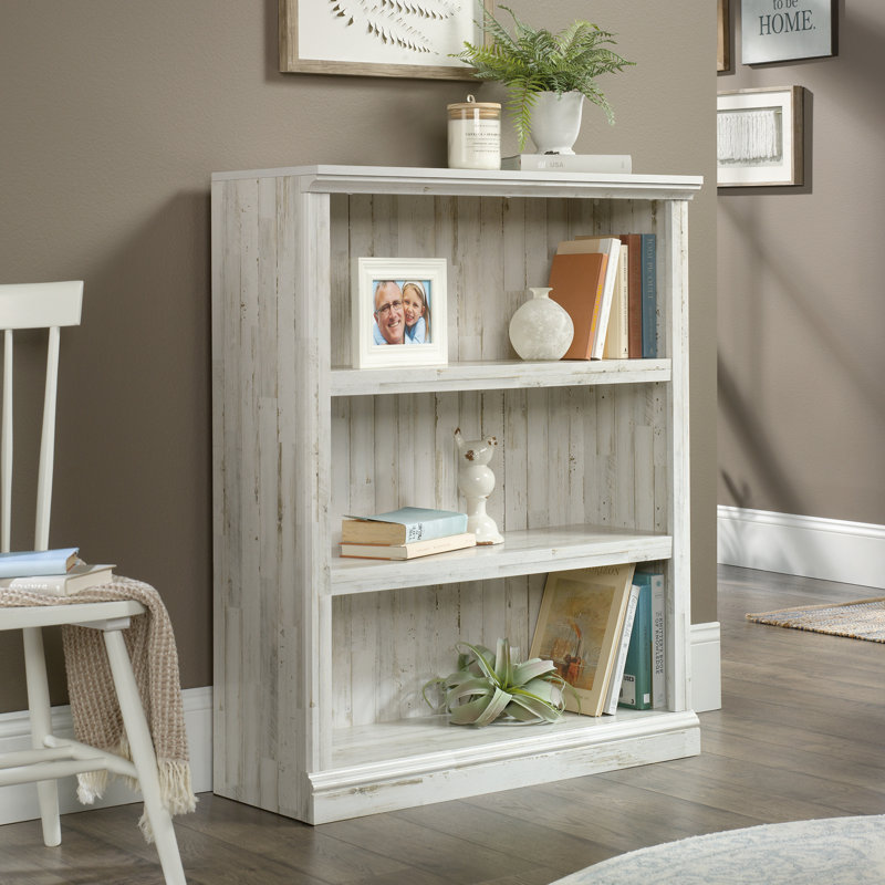 Hartman Bookcase, White Plank, (3 Shelves) 43.78" H x 35.28" W x 13.23" D