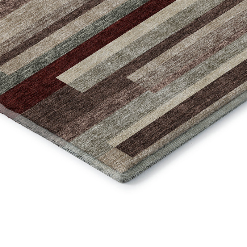 Premium Machine Washable Prisco Merlot Rug, Rectangle 8' x 10'