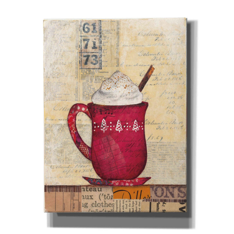 «Cozy Cups III» par Courtney Prahl, art mural sur toile, H 54 po x l 40 po x P 1,5 po