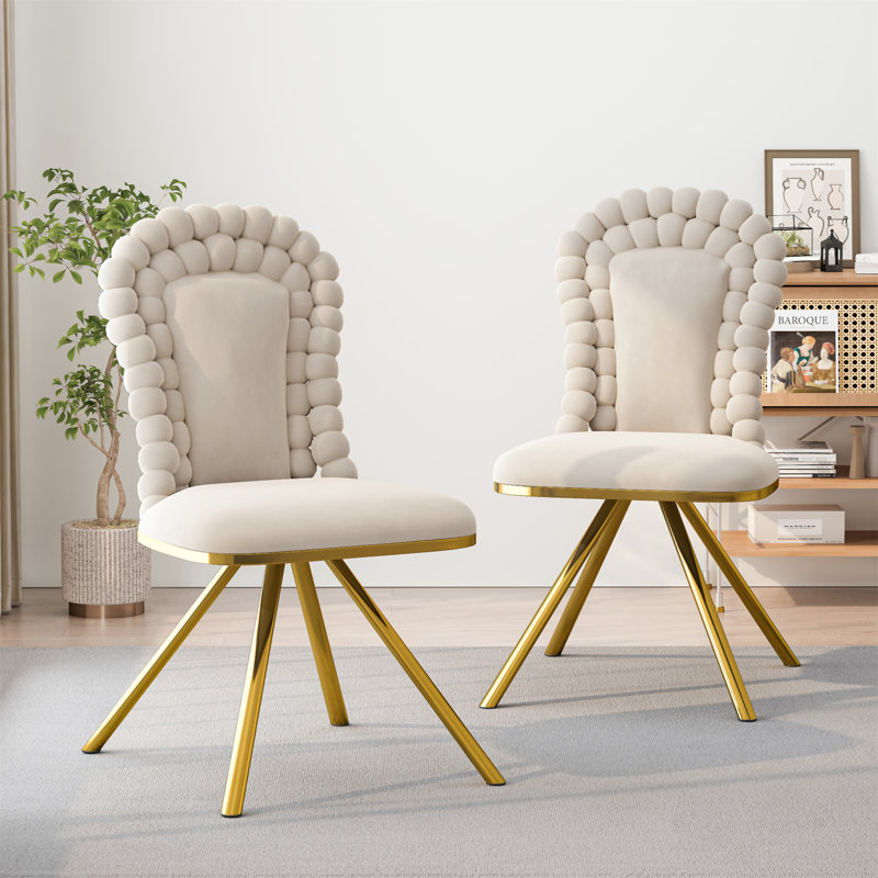 Ensemble de 2 chaises de salle à manger, Beige