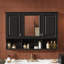 Armoire de rangement pour salle de bain avec tablettes ouvertes et tablette réglable