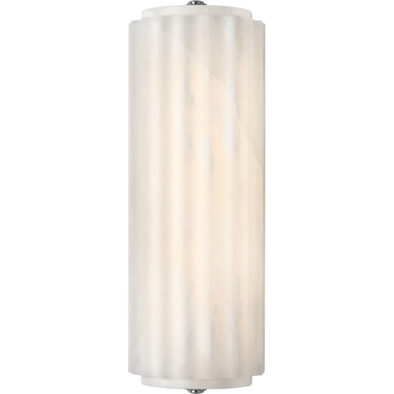 Madden Fluted Linear Sconce in Alabaster, 18.5" H x 4.25" W x 2.75" D, Polished Nickel