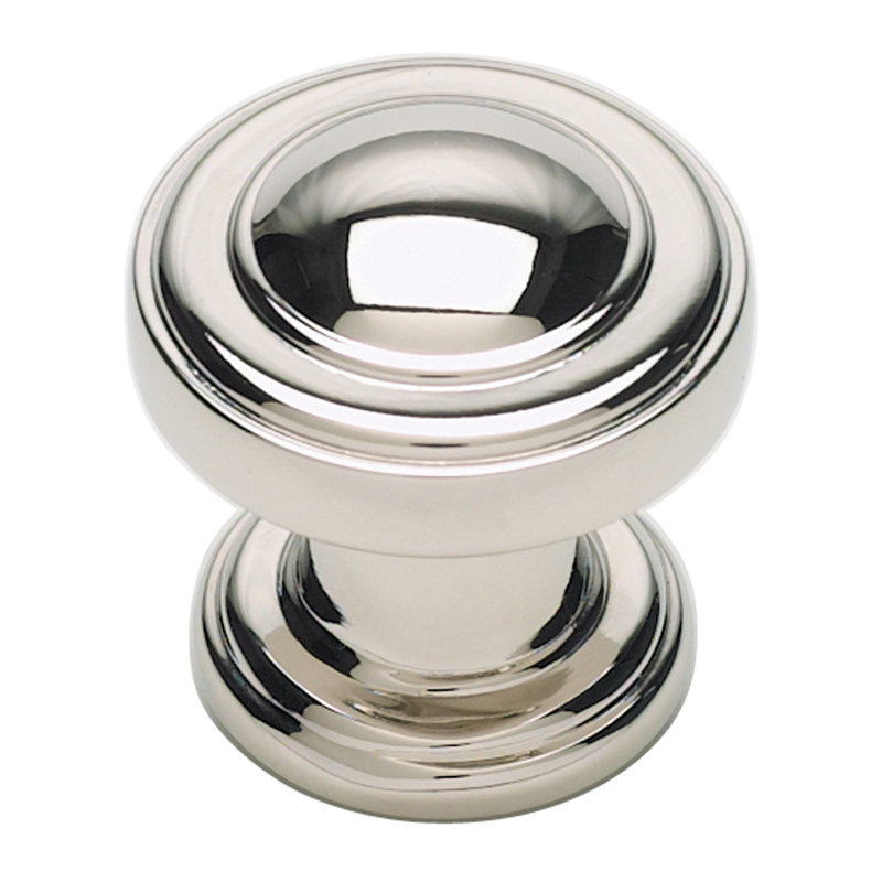 Bronte 1 1/8" Diameter Round Knob, Polished Nickel