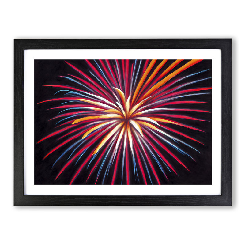 Incomparable Fireworks - Single Picture Frame Print, Black, 46cm H x 64cm W x 2cm D