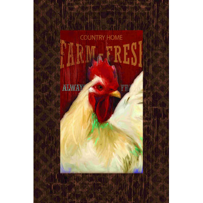 «Farm Fresh Rooster», impression sur toile tendue
