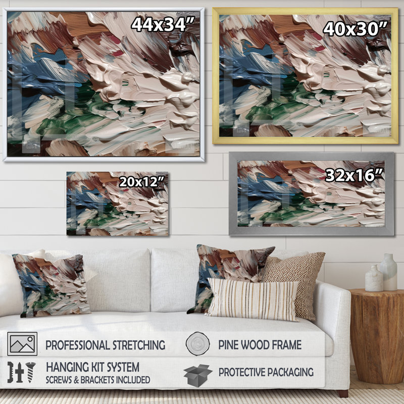 «Autumn Joy», peinture à l'huile abstraite sur toile, H 12 po x l 20 po x P 1 po, Cadre photo noir