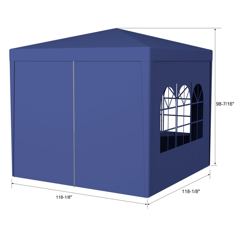 10'X10' Party Tent Outdoor Heavy Duty Gazebo Wedding Canopy + 4 Removable Walls, Blue