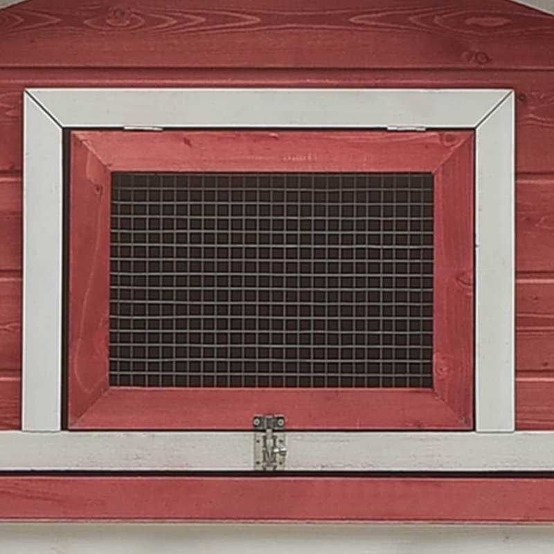Anika Weather Resistant Rabbit Hutch, Red/White