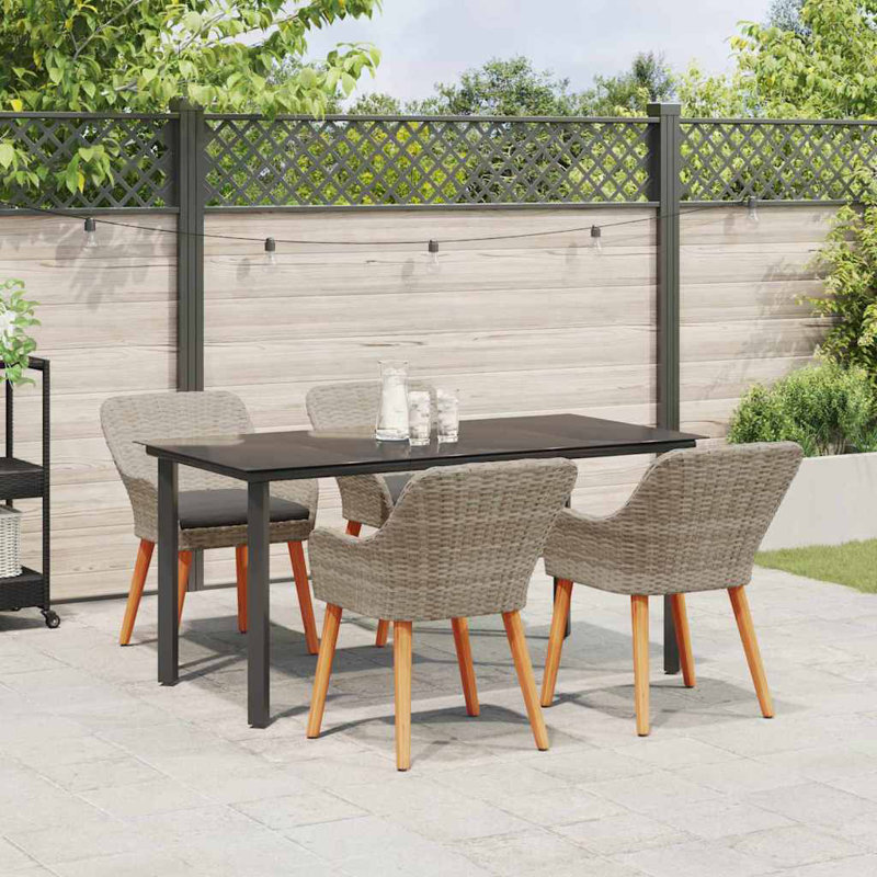 Dining Set 5 Pcs Poly Rattan