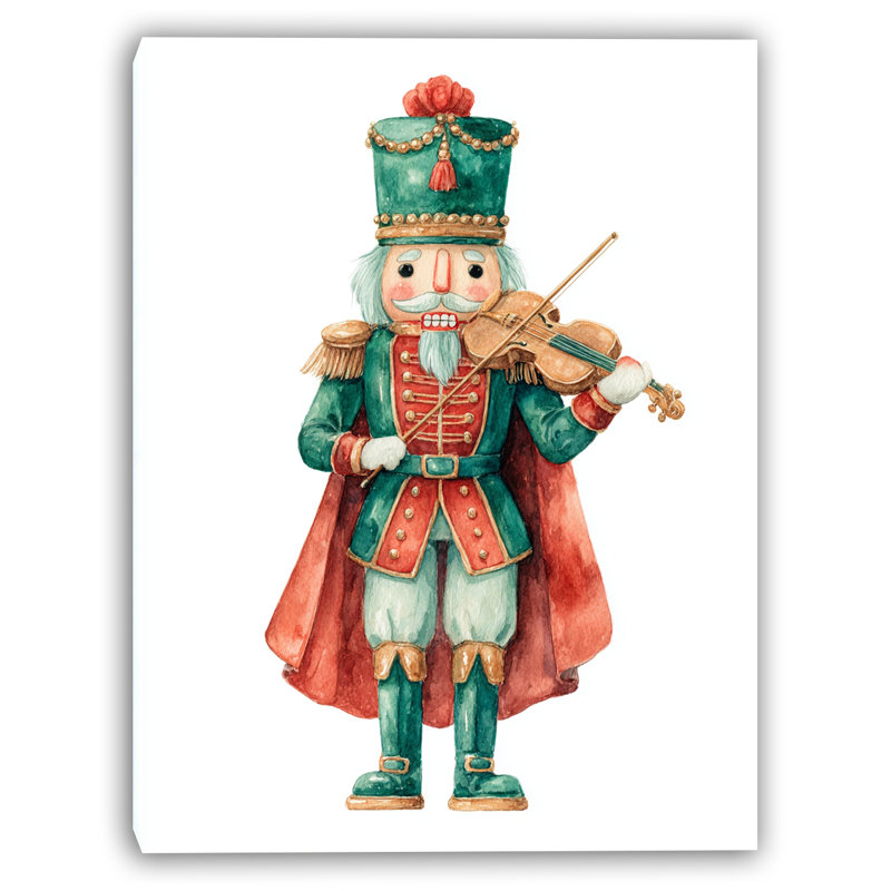 Nutcracker Playing Violin Wrapped Canvas Wall Art