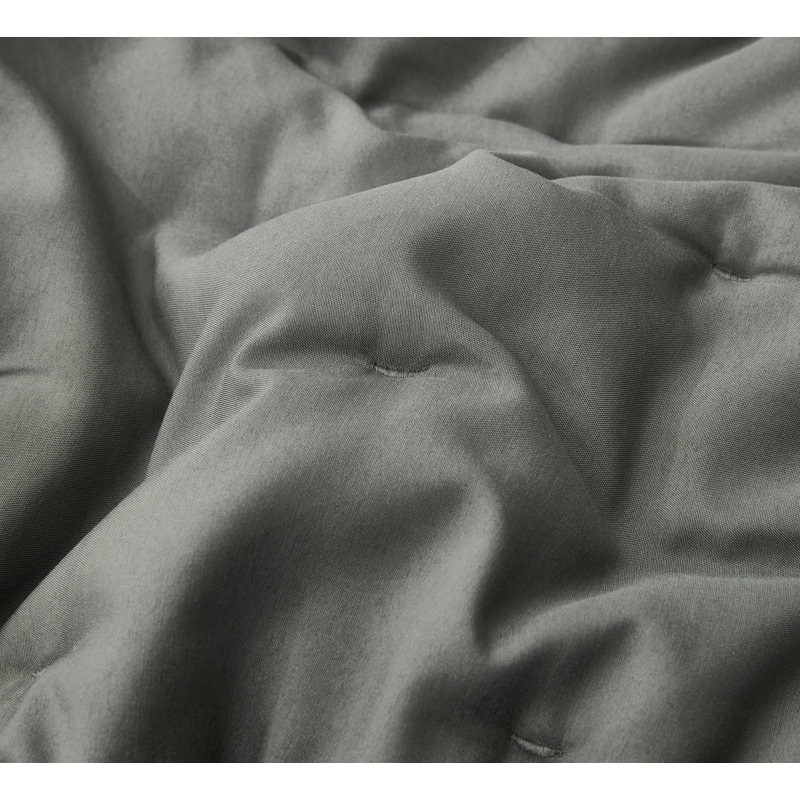 Glen Lightweight Cooling Rayon Derived from Bamboo Blended Crescent Quilt Set, Queen Quilt + 2 Standard Shams, Dark Gray