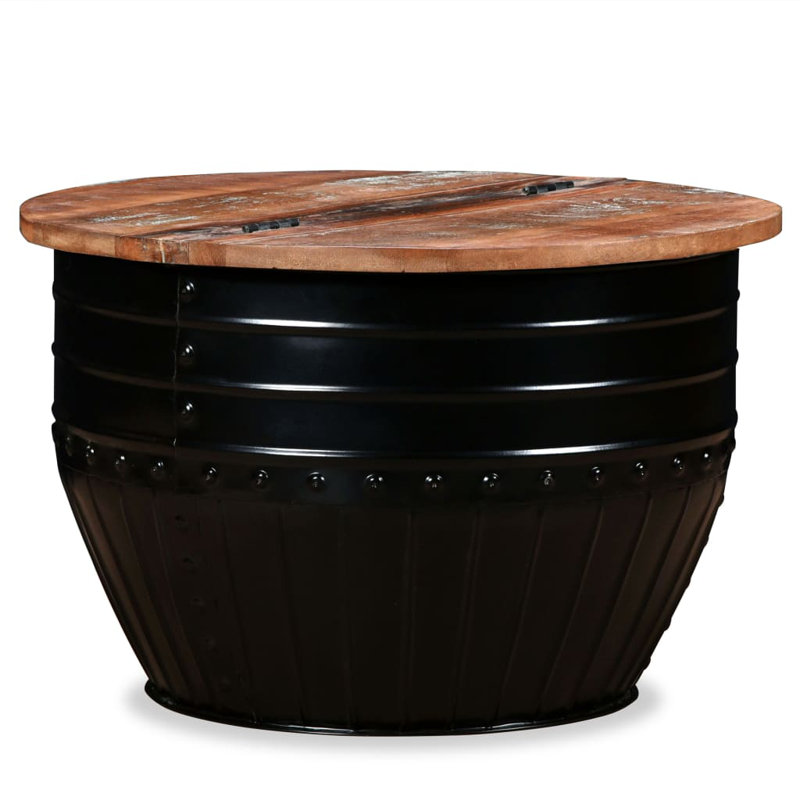 Madeleine Solid Coffee Table with Storage, Black