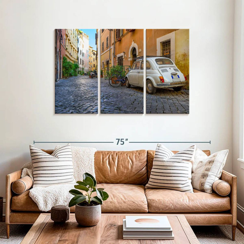 Rue pavée Sireci à Rome, H 36 po x l 57 po