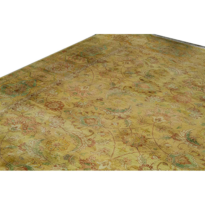 Crown Wool Oriental Area Rug in Gold