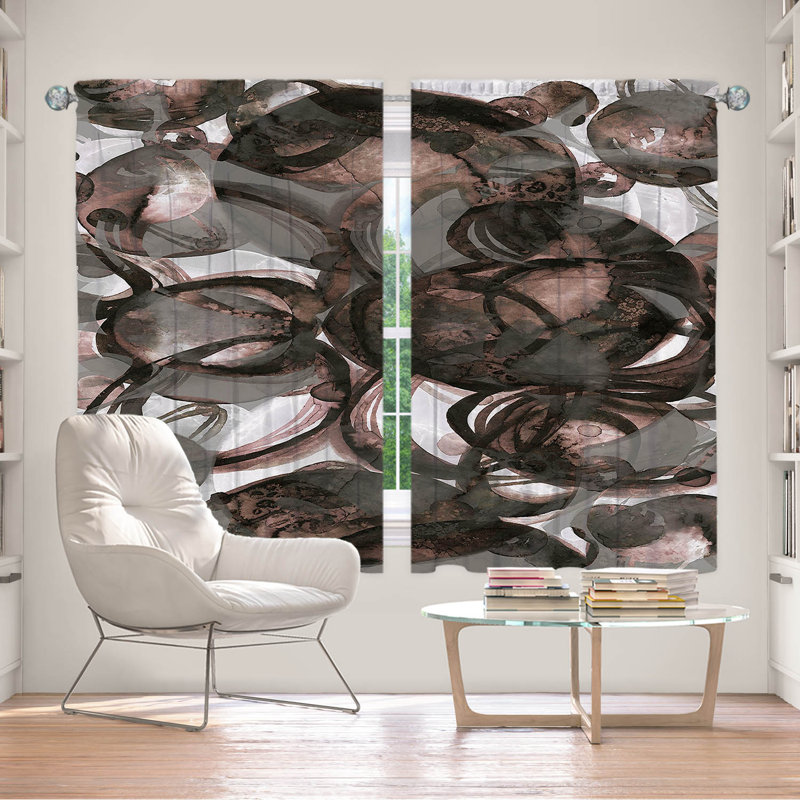 Room Darkening Curtain Pair, Brown, 40" W x 52" L