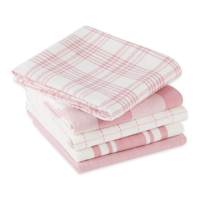 Torchon Asst Jadeite Everyday, Rose / blanc