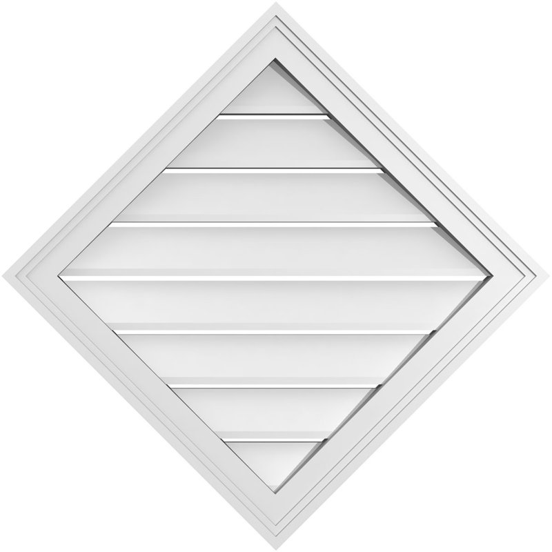 Évent à pignon fonctionnel en uréthane Diamond, H 28 po x l 28 po x P 1,5 po