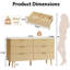 Commode pour chambre à coucher, commode 6 tiroirs avec poignées dorées, commodes modernes en bois et commodes-1348667371