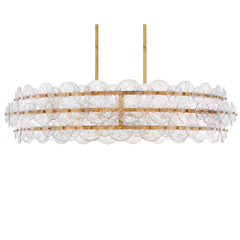 Rene 8 - Light Steel Dimmable Drum Chandelier