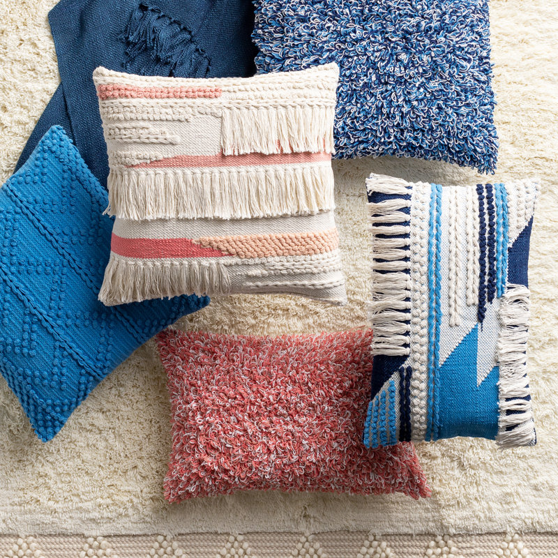 Merdo Fringed Cotton Reversible Pillow Cover