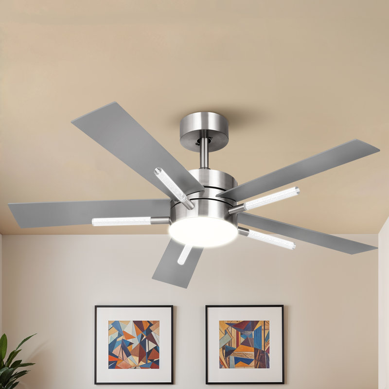 Laterrious 60'' Ceiling Fan with LED Lights, Silver