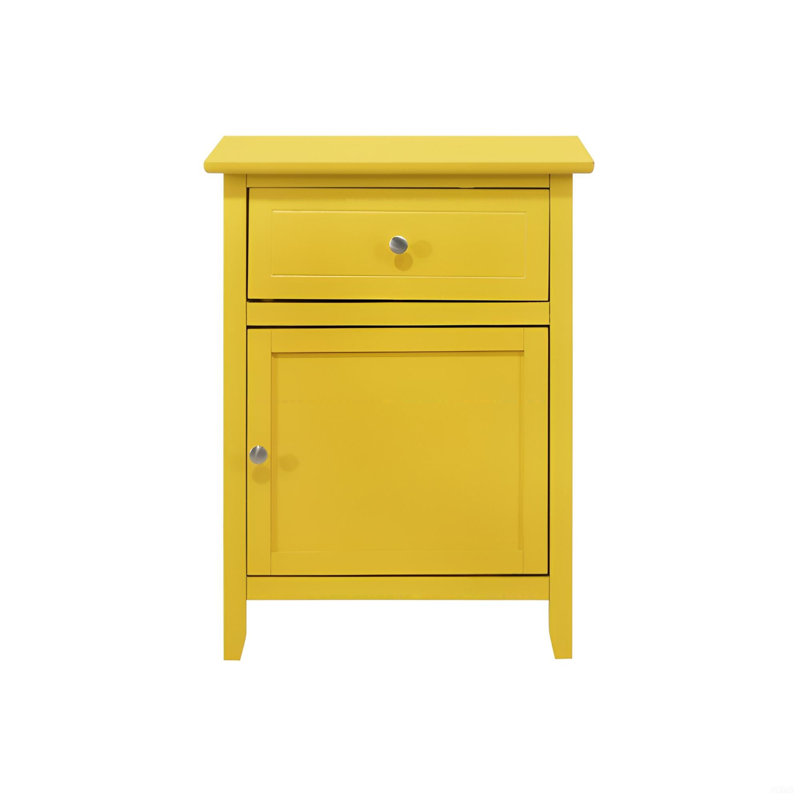 Table de chevet jaune vibrante