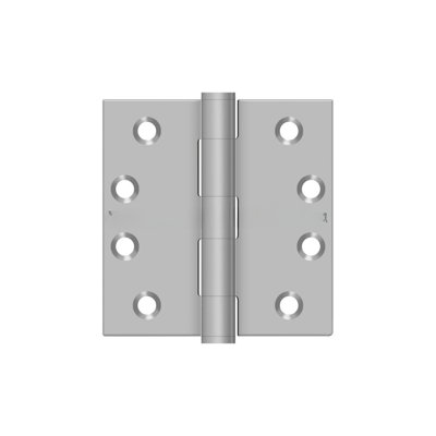 Paire de charnières carrées en acier inoxydable satiné Deltana SS44NU32D 4 po x 4 po