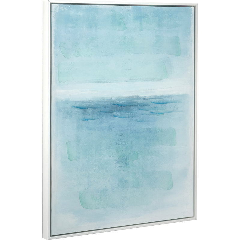 Blues Abstract Canvas With White Frame - Single Picture Frame Print on Canvas