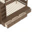 Lit superposé simple au-dessus de simple avec 4 tiroirs de rangement, lit superposé en bois massif avec garde-robe intégré et garde-corps pleine longueur, aucun sommier nécessaire-133037890