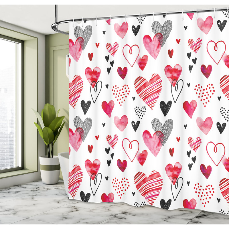 Shower Curtain with Hooks Included, 69" H x 105" W