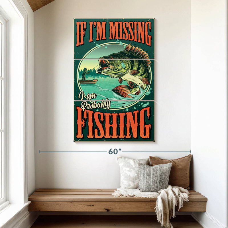 Senne Bass Fishing, 50'' H x 32'' W