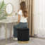 Repose-pieds rond avec rangement en velours-29801706