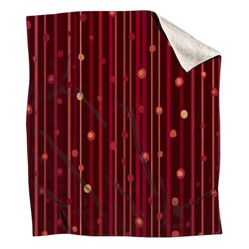 Jeté en molleton Red Stripes - Jetés abstraits pour canapés ou lits, 60in W x 80in H