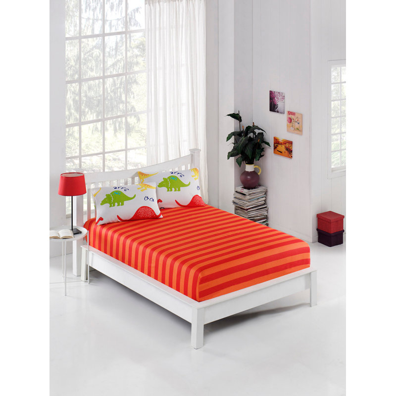 Cotton Blend Striped Sheet Set