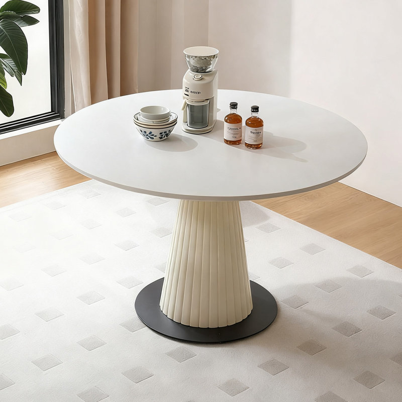 Table de salle à manger blanche, H 29,53 po x L 35,43 po x l 35,43 po